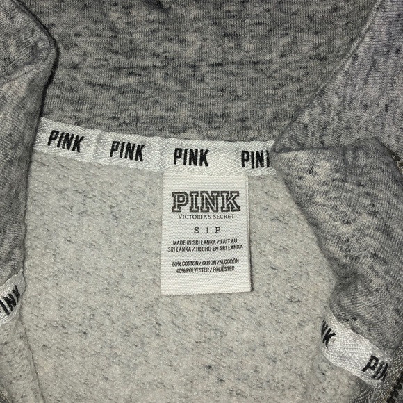 PINK Quarter Zip Gray/White/Black Speckled - Picture 5 of 7